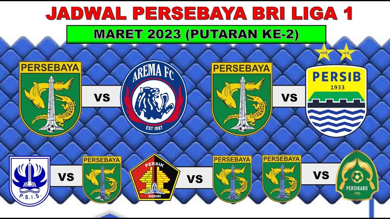 Jadwal pertandingan Persebaya Surabaya untuk bulan ini