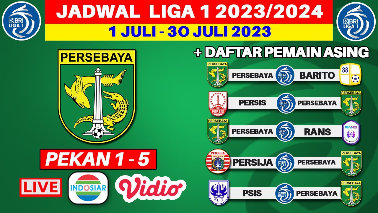 Channel TV apa yang menayangkan pertandingan Persebaya